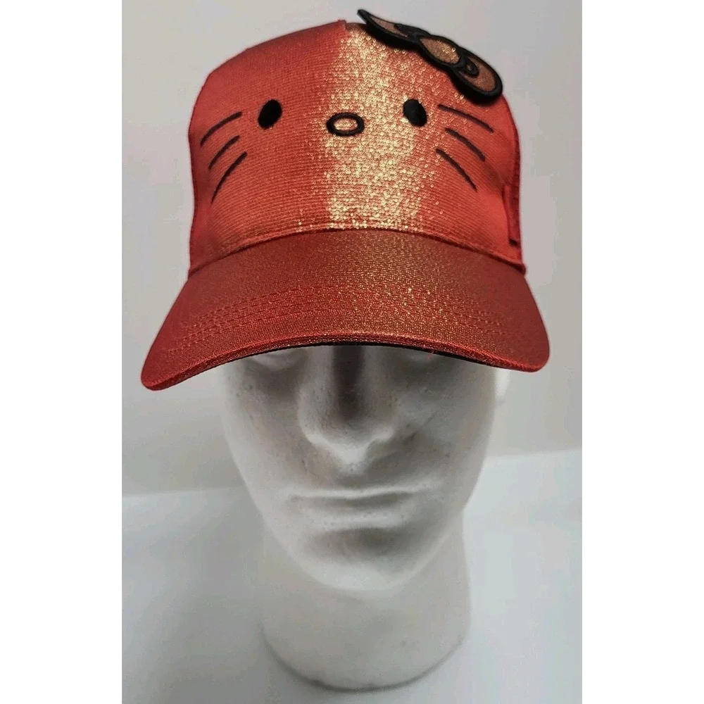Hello Kitty by Sanrio‎ 2025 Red Glittering Baseball Cap Snap Back NWT Hat